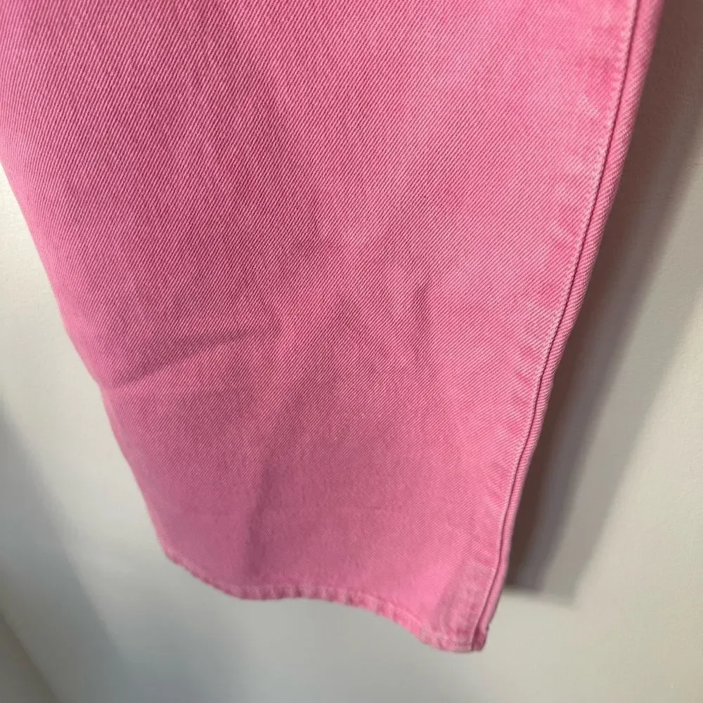 Madewell Barbie Pink Baggy Straight Jeans Garment-Dyed Edition 33 - Picture 3 of 9